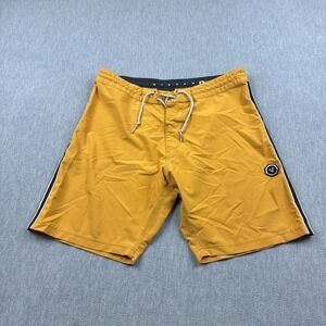 Vissla Shorts Mens 32 Yellow Solid Sets Board Swim Trunks Surfing Quick Dry